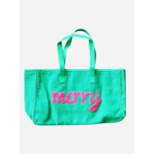 NEW PANACHE APPAREL women's merry tote in green and pink